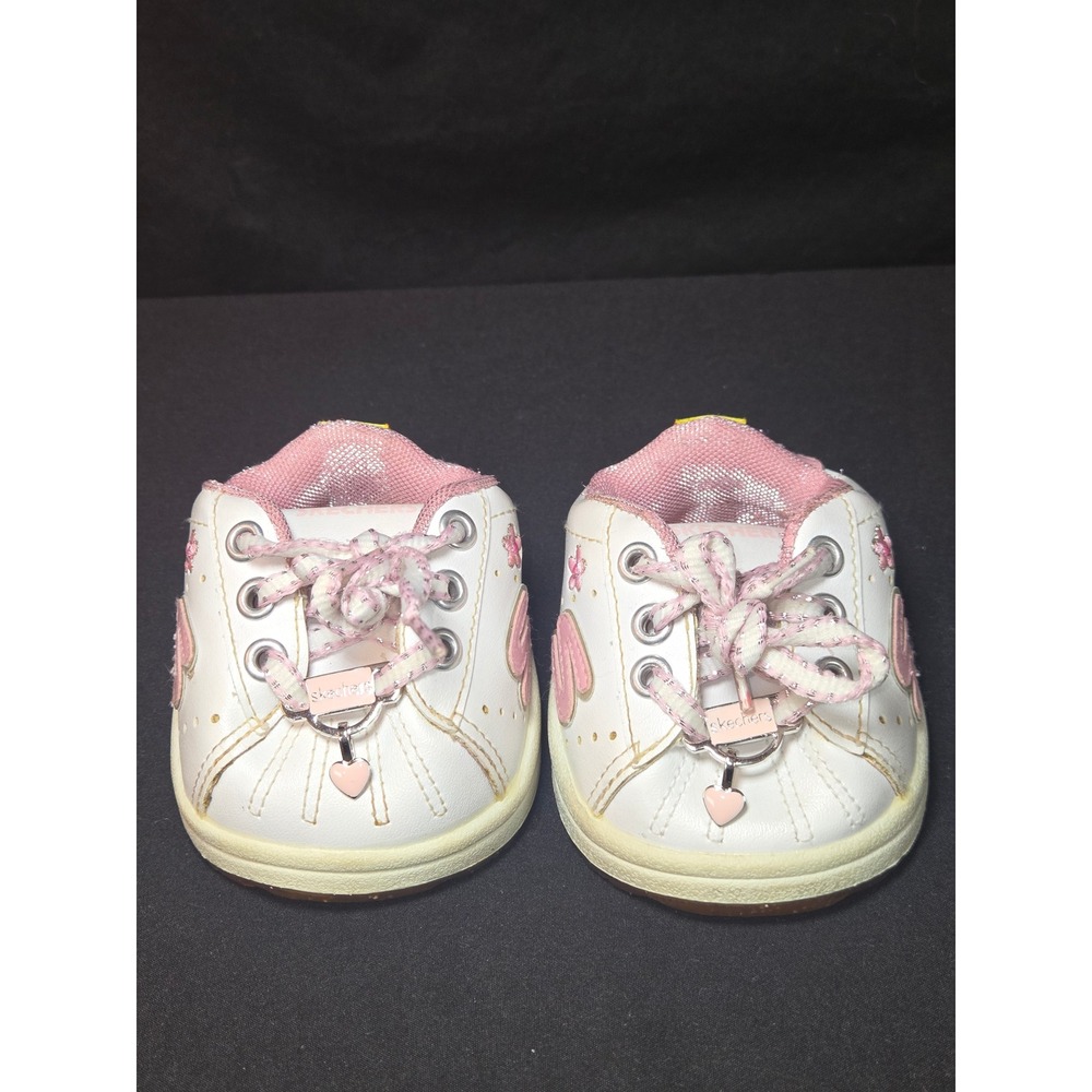 Skechers‎ Build a Bear Workshop White Pink Heart Flower Toddler Shoes